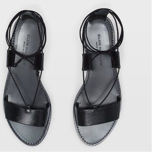 CLUB MONACO CAHDELL LEATHER SANDAL BLACK SZ 40 (9)
